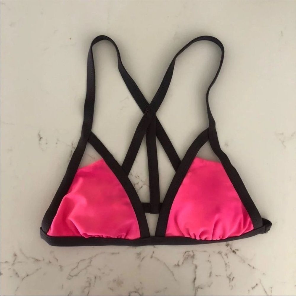 Medium bikini Top - pink and gray